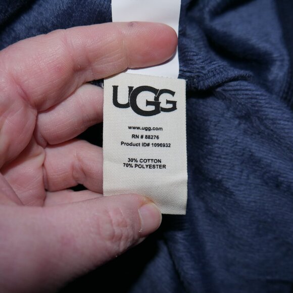 Ugg Men's Luxury Robe Pockets Navy Blue Men's Size M/L Heavyweight Thermal Warm - Picture 5 of 12